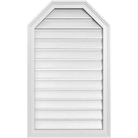 Ekena Millwork Octagonal Top Surface Mount PVC Gable Vent w/ 2"W x 1-1/2"P Brickmould Frame, 22"W x 36"H GVPOT22X3602SF